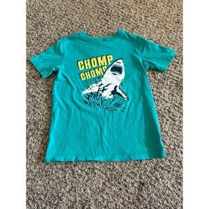 Oshkosh B Gosh Boys Teal "Chomp Chomp" Short Sleeve Tee Size 8